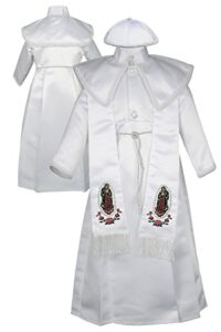 boy baby toddler christening baptism wear formal gown virgin mary w/stole 0-30m (0:(0-6 months)) white