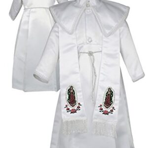 Boy Baby Toddler Christening Baptism Wear Formal Gown Virgin Mary w/Stole 0-30M (0:(0-6 Months)) White