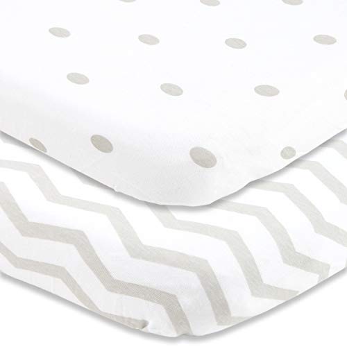 Bassinet Sheets 20x30 Inch for Graco Travel Lite Crib, Sense2Snooze, My View 4 in 1, Dream Suite and Guava Lotus Bassinet – Snuggly Soft 100% Jersey Cotton Fitted – 2 Pack