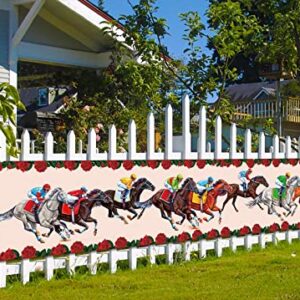 Kentucky Derby Party Outdoor Banner Churchill Downs Horse Racing Large Fence Banner Front Yard Garden Decoration Sign