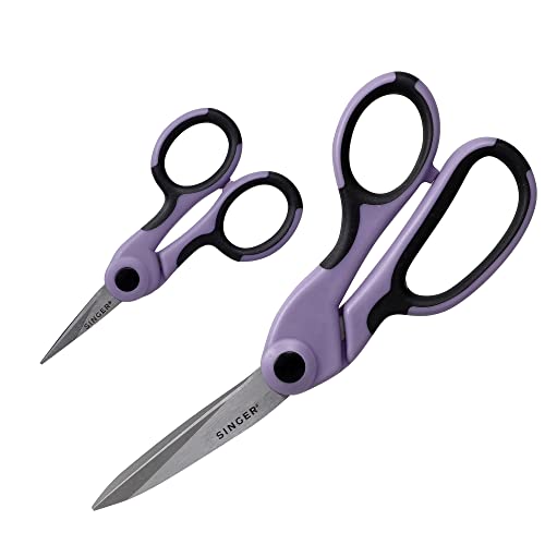 SINGER ProSeries Fabric Scissor and Craft Detail Scissor Set, Lilac, Set of 2