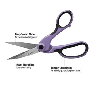 SINGER ProSeries Fabric Scissor and Craft Detail Scissor Set, Lilac, Set of 2