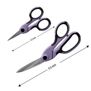 SINGER ProSeries Fabric Scissor and Craft Detail Scissor Set, Lilac, Set of 2