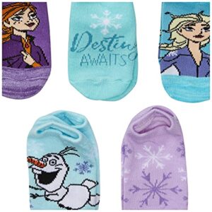 Disney Frozen Girls 5 Pack No Show Socks, Assorted Pastel - Frozen 2, Fits Sock Size 5-6.5 Fits Shoe Size 4-7.5