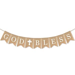 god bless baptism banner, first communion,communion party banner, christening decoration kit for wedding, baby shower party