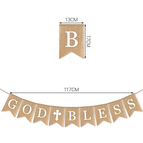 God Bless Baptism Banner, First Communion,Communion Party Banner, Christening Decoration Kit for Wedding, Baby Shower Party