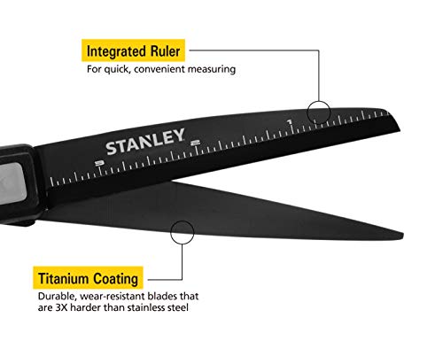 Stanley Scissors Piranha 8" Premium Scissor, Gray (SCI8TINS),1pk