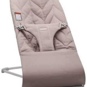 BabyBjörn Bouncer Bliss, Light Gray Frame, Cotton Petal Quilt, Sand Gray