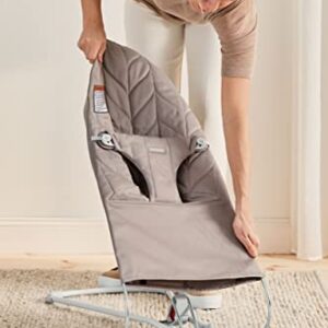 BabyBjörn Bouncer Bliss, Light Gray Frame, Cotton Petal Quilt, Sand Gray