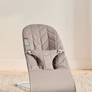 BabyBjörn Bouncer Bliss, Light Gray Frame, Cotton Petal Quilt, Sand Gray