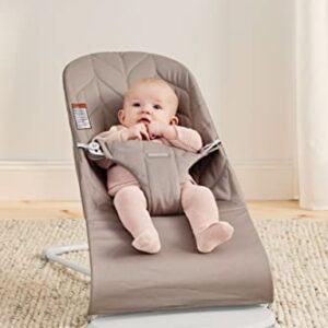 BabyBjörn Bouncer Bliss, Light Gray Frame, Cotton Petal Quilt, Sand Gray