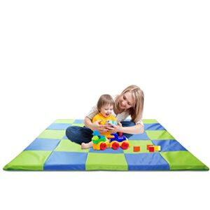 weizzer toys baby play mat – beautiful patchwork tummy time mat – memory foam soft cushioned foldable play mat nap mat