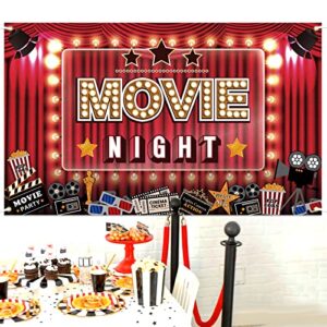 LASKYER Movie Night Hollywood Party Large Banner - Cheers to Film Theme Birthday Home Wall Photoprop Backdrop,Movie Night Party Decorations.