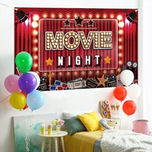 LASKYER Movie Night Hollywood Party Large Banner - Cheers to Film Theme Birthday Home Wall Photoprop Backdrop,Movie Night Party Decorations.