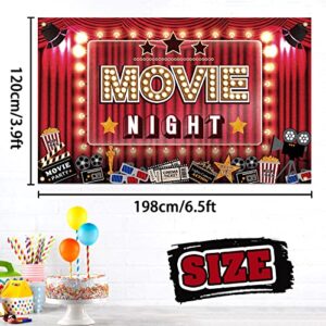 LASKYER Movie Night Hollywood Party Large Banner - Cheers to Film Theme Birthday Home Wall Photoprop Backdrop,Movie Night Party Decorations.