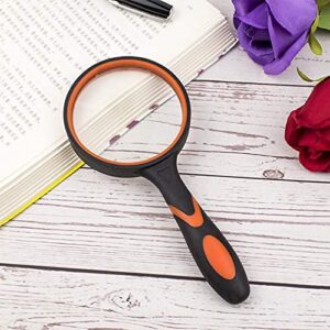 Magnifying Glass for Kids,3 Pack 10X 65mm Magnifying Glass with Non-Slip Soft Rubber Handle, Suitable for Reading Newspapers, Inspections, Insects, Experiments, Suitable for Seniors and Kids