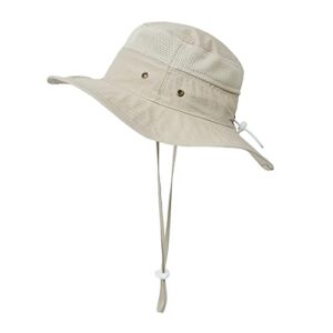 Baby Sun Hat for Girls Boys UPF 50+ Sun Protection Wide Brim Beach Hat Bucket hat Beige 12-24 Months