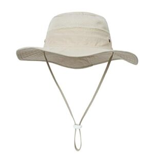 Baby Sun Hat for Girls Boys UPF 50+ Sun Protection Wide Brim Beach Hat Bucket hat Beige 12-24 Months