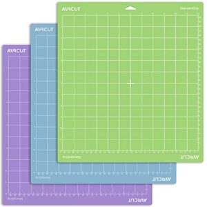 aircut cutting mat for cricut maker/explore air 2/air/one(12×12 inch, standardgrip, lightgrip, stronggrip) multiple adhesive sticky quilting cutting mats replacement accessories for cricut
