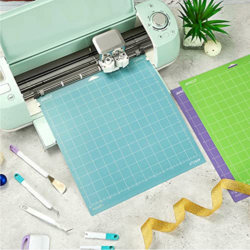 AIRCUT Cutting Mat for Cricut Maker/Explore Air 2/Air/One(12x12 Inch, StandardGrip, LightGrip, StrongGrip) Multiple Adhesive Sticky Quilting Cutting Mats Replacement Accessories for Cricut