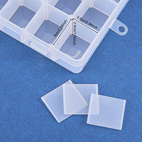 BENECREAT 5 Pack-Mixed Size Jewelry Dividers Box Organizer Adjustable Clear Plastic Bead Case Storage Container (24/18/15/10/8 Grids)