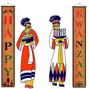 Sunwer Kwanzaa Decoration,Happy Kwanzaa Banner,African Heritage Holiday Party Celebration Decor for Home Office