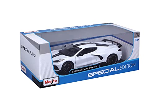 Maisto del 2020 Chevrolet Corvette Stingray Coupe (High Wing) 1/18 Scale (31455B), Blue