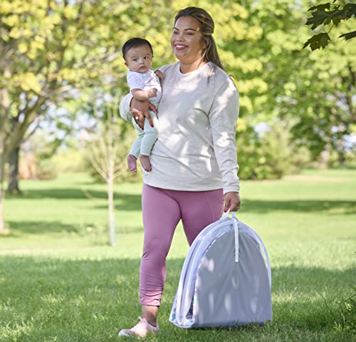 Regalo Baby Basics™ Foldable Infant Play Mat, Includes Hanging Toys, Designer Pad, Bug Net, and UPF 50 Sunshade