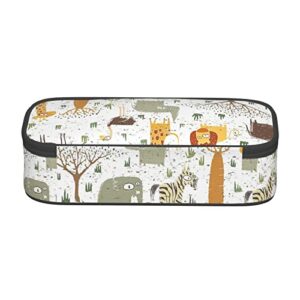 QICENIT Cute Animals Large Capacity Pencil Case for Women Men Pen Pouch Pencil Box Double Zipper Stationery Bag with Compartments