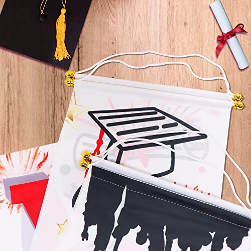 Bunny Chorus 2023 Graduation Party Decorations, Class of 2023 Congrats Grad Banner, Graduation Porch Sign, Red and Black Graduation Hanging Banner Photo Props for Home School Graduation Party