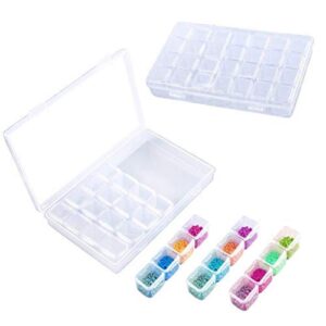 2 pack 28 slots diamond embroidery boxs, 5d diamond painting storage case for for diy art craft