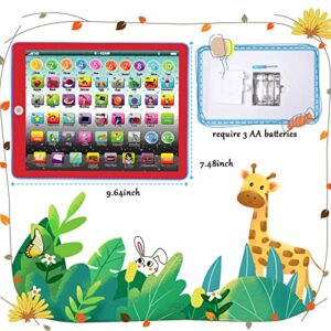 SPOGENN Learning Tablet Educational Touch Pad for Fun Learn Number ABCs Spelling Animal Green