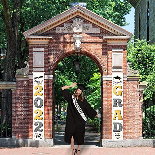 Honkdecor Graduation Decorations Banners with String Light -Class of 2022 White