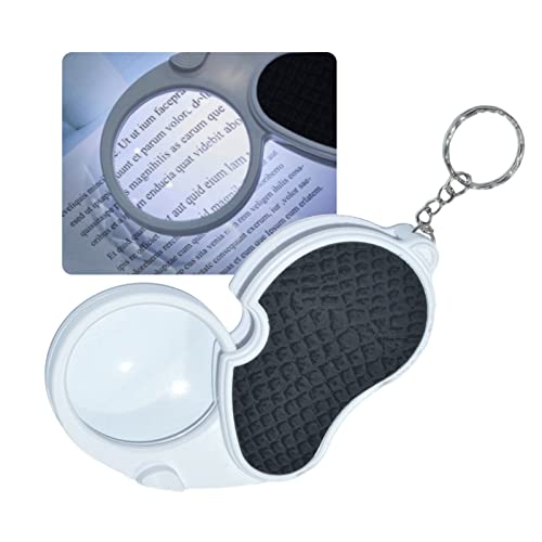 Small Magnifying Glass with Light for Purse 5X Glass with Handheld Pocket Illuminated Folding Hand Held Lighted Magnifier for Reading Coins Hobby Travel