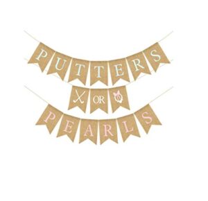 baby shower banner putters or pearls banner burlap banner for baby shower party garland photo booth props decoration favor