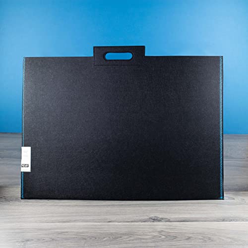 Itoya ProFolio Midtown Bag 22x31 - Black Artist Portfolio Carrier with Blue Stitching - Stylish Portfolio Folder for Artwork and Art Portfolios - Portable Art Portfolio Bag and Art Carrying Case