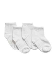 gap unisex baby quarter crew socks, white v2 global, 4-5t us