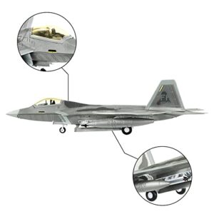 HANGHANG 1/100 Scale F-22 Raptor Airplane Model Diecast Military Fighter Plane Model for Collection and Gift