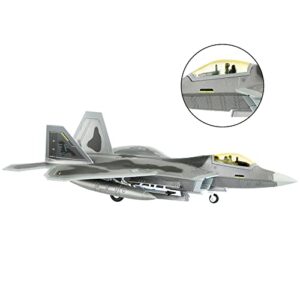 HANGHANG 1/100 Scale F-22 Raptor Airplane Model Diecast Military Fighter Plane Model for Collection and Gift