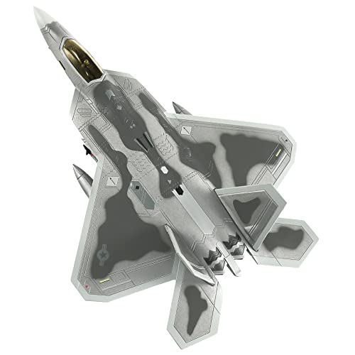 HANGHANG 1/100 Scale F-22 Raptor Airplane Model Diecast Military Fighter Plane Model for Collection and Gift