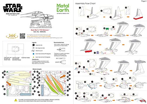 Fascinations Metal Earth Star Wars The Last Jedi Kylo Ren's TIE Silencer 3D Metal Model Kit