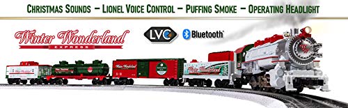 Lionel Winter Wonderland LionChief 0-8-0 Set with Bluetooth Capability, Electric O Gauge Train Set with Remote