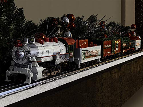 Lionel Winter Wonderland LionChief 0-8-0 Set with Bluetooth Capability, Electric O Gauge Train Set with Remote