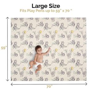 JumpOff Jo - Large Waterproof Foam Padded Play Mat for Infants, Babies, Toddlers, Play & Tummy Time, Foldable Activity Mat, 70 in. x 59 in. - Llama & Koala, Pack of 1