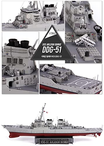 Academy Plastic Model 1/350 Scale USS Arleigh Burke DDG-51 Military Ship Kit #14406 Navy