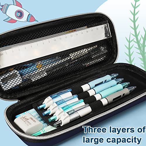 Pencil Case for Kids Boys, 3D Space Dinosaur Large Capacity Pencil Box with Compartments, Multifunction Zipper Storage Pencil Bag for Girls Students Teen School Supply