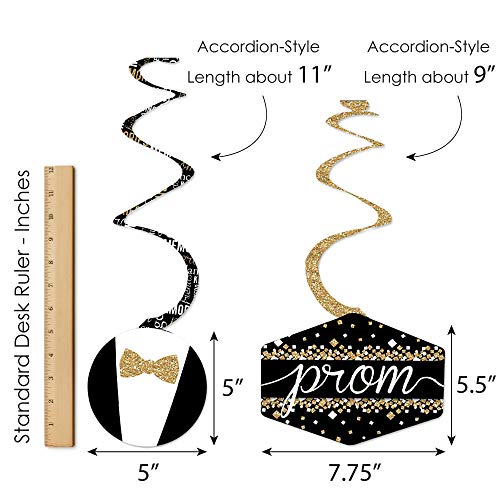 Big Dot of Happiness Prom - Prom Night Party Hanging Decor - Party Decoration Swirls - Set of 40