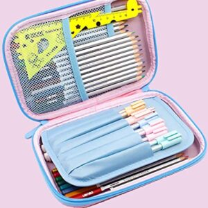 Bunny Pencil Case Holder for Boys Girls Kids, Cute EVA Pen Marker Pouch Stationery Box Anti-Shock Large Storage Capacity Multi-Compartment for School KG APHA Green