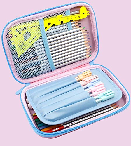 Bunny Pencil Case Holder for Boys Girls Kids, Cute EVA Pen Marker Pouch Stationery Box Anti-Shock Large Storage Capacity Multi-Compartment for School KG APHA Green