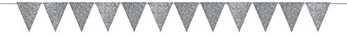 Amscan Large Paper Pennant Banner - 1 Pc, Sparkling Silver